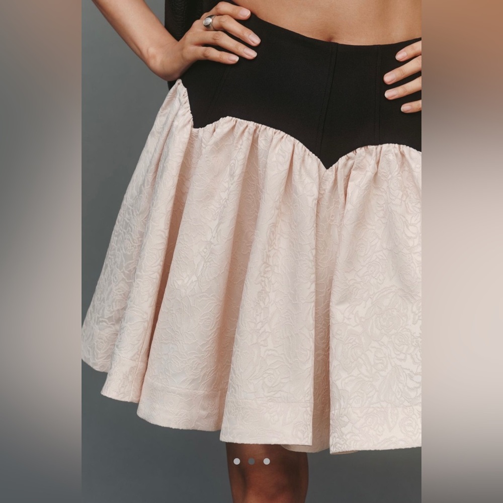 Maeve Basque waist knit Jacquard mini skirt - Picture 2 of 11